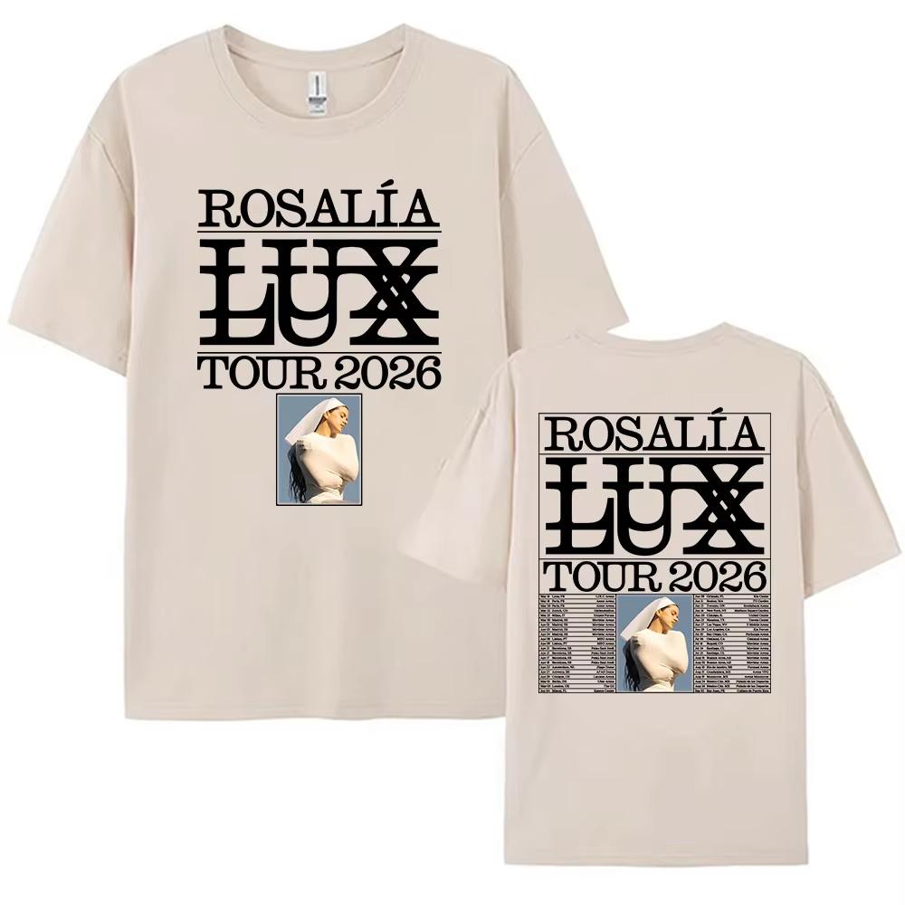 Singer Rosala Rosalia 100cotton Unisexs shirt 2026 LUX Tour Graphics short sleeve oversized Womens Short Sleeved Cheap Tshirt