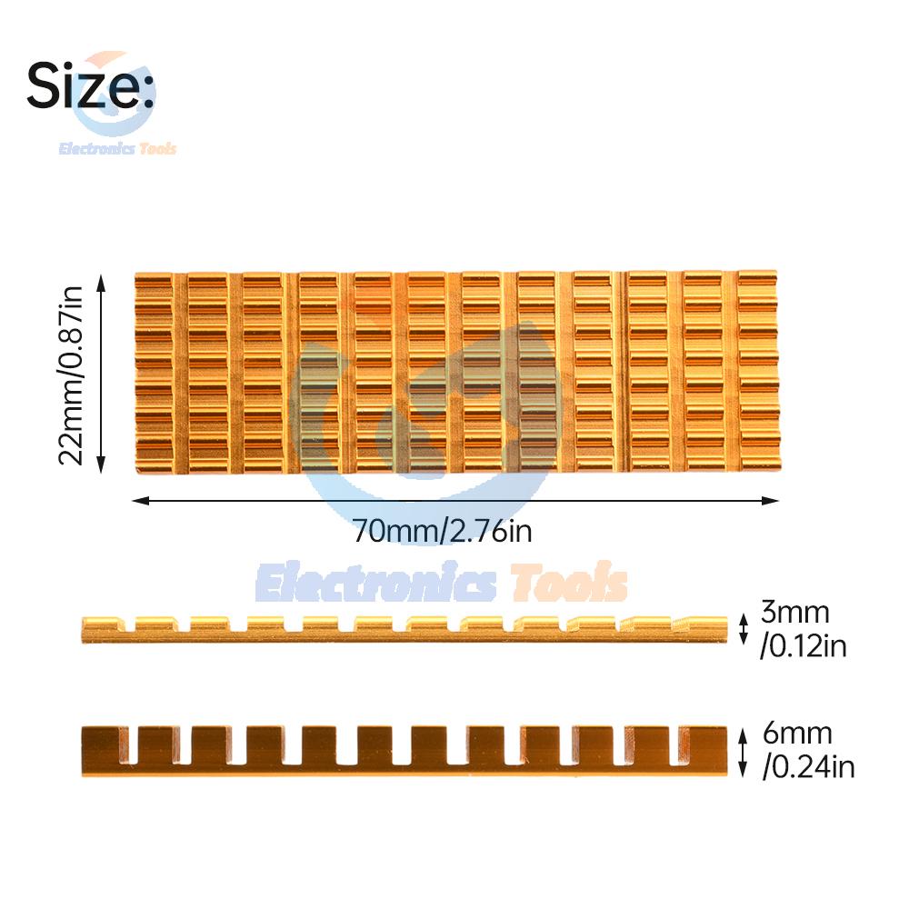 M.2 SSD NVMe Heat Sink M2 2280 Solid State Hard Disk Aluminum Heatsink Gasket with Silicone Thermal Pad 3/6MM Can Use PS5