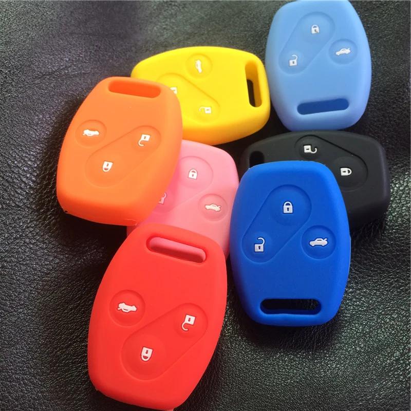 silicone rubber car key cover case for Honda 08 Accord CR-V Civic Fit Freed StepWGN 3button key