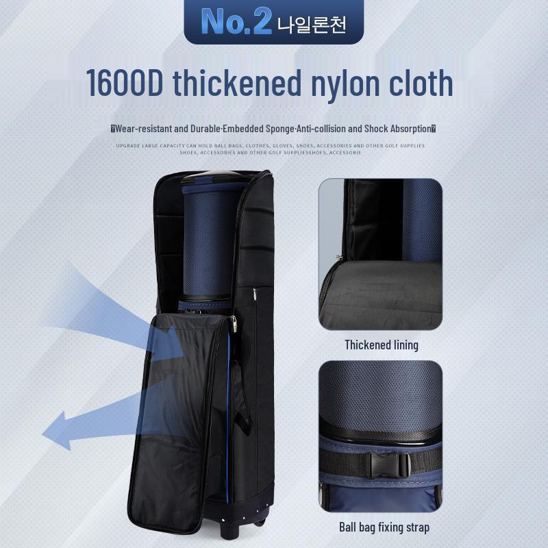 PGM Foldable Wheeled Golf Bag with Dustproof Storage, Thickened for Airplane Check-in