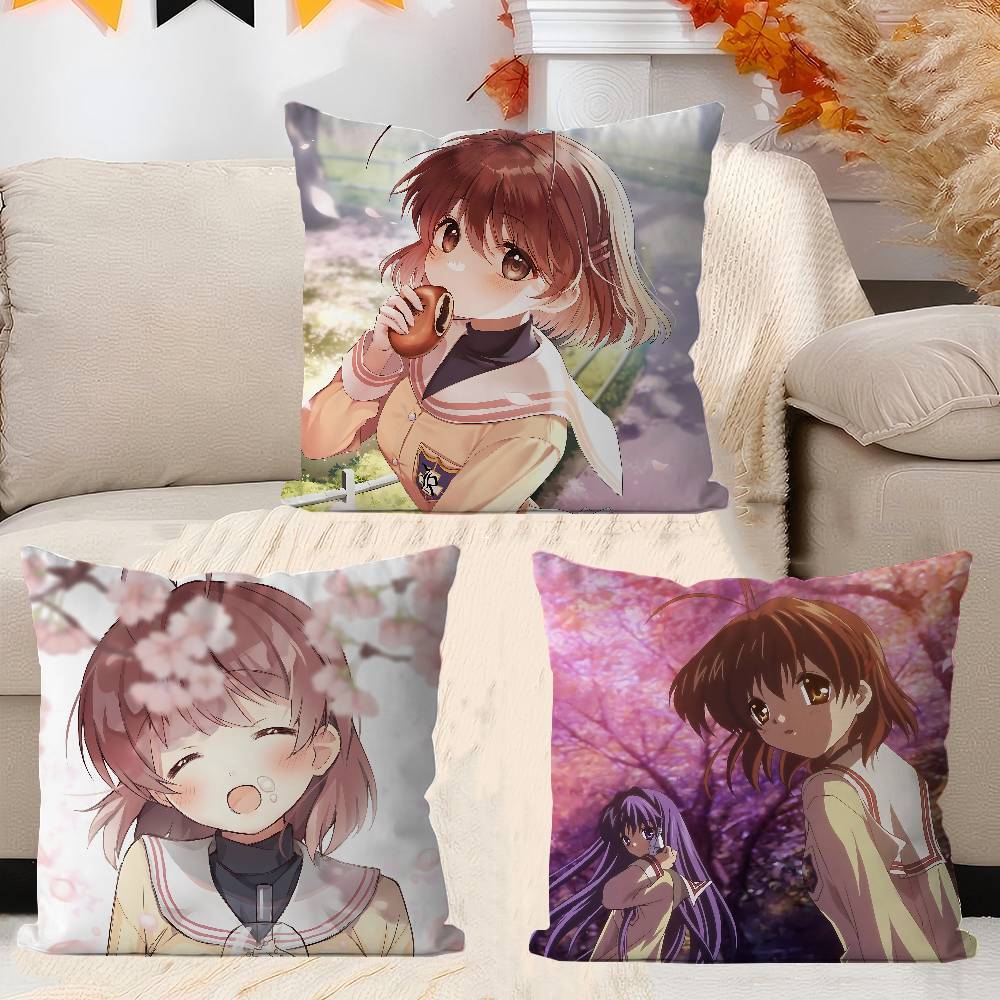 Anime C-CLANNAD Pillow Cover For Bedroom Room And Living Room Sofa Decorative Cushion Cover