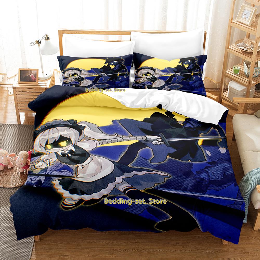 Comforter Murder Drones Bedding Set Cartoon Anime Three-Piece Set Adult Kid Bedroom Three-Piece Suits 3D Kawaii Queen Size Bed Sheets