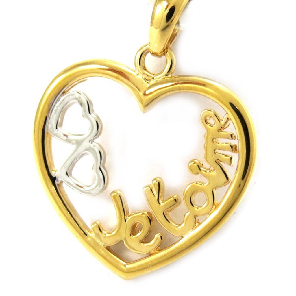 Altesse [G2371] - Two-tone Gold-plated 'Je t'Aime' Pendant