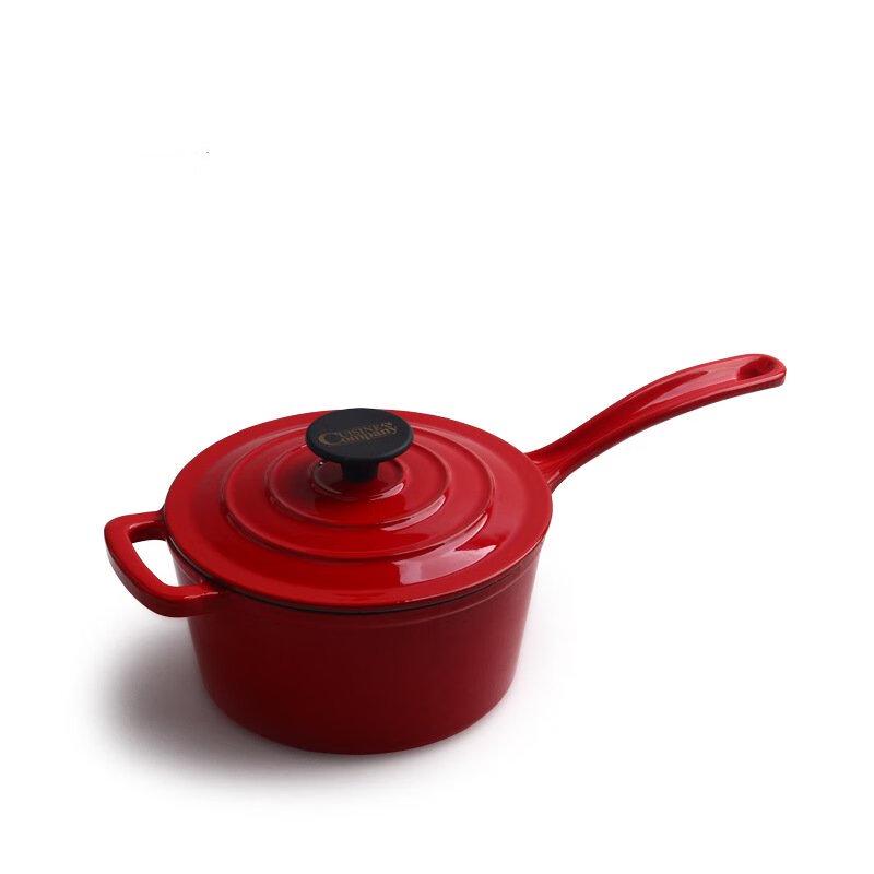 Zhi Shi 19cm Red Cast Iron Enamel Milk Pot