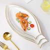 Fish Serving Plate Ceramic Fish Serving Dish for Food Storage White