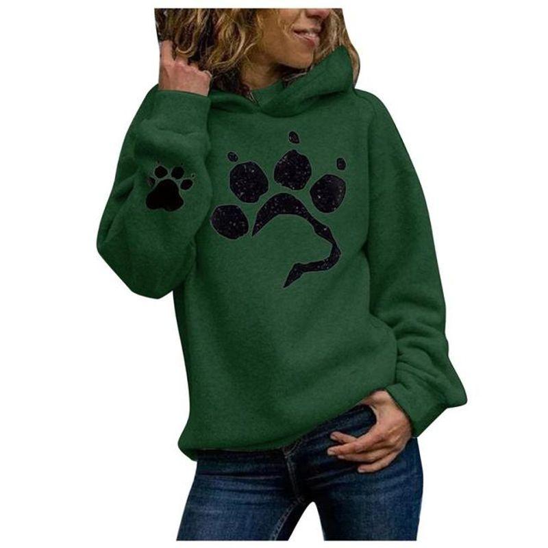 Bear Claw Print Long Sleeve Hoodie Bear Claw Print Long Sleeves Women's Hoodie