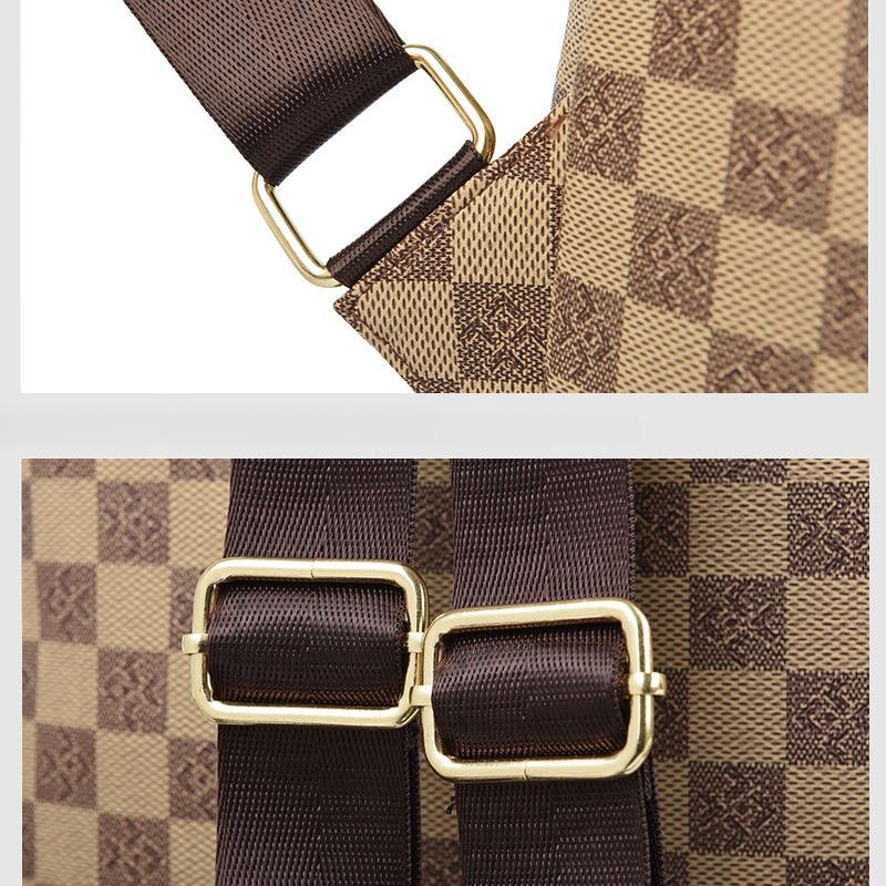 Avancerad Schackrutig Ryggsäck för Kvinnors Vårresor Ryggsäck med Multifunktionell Texturerad Kvinnors Bokväska Mode Ryggsäck för Flickor