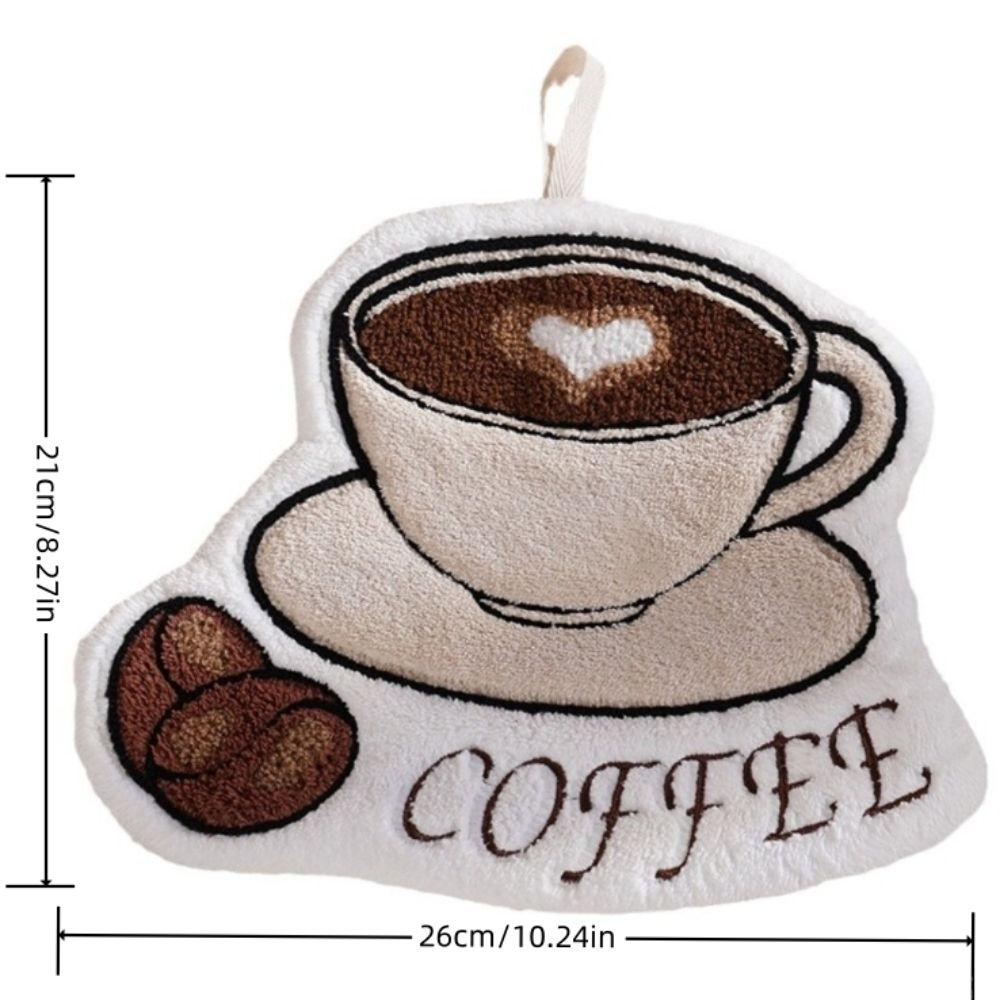 New Coffee Print Hand Towel Tableware Cleaning Kitchen Bathroom Small Towels Kids Bathing Soft Absorbent Hanging Towel