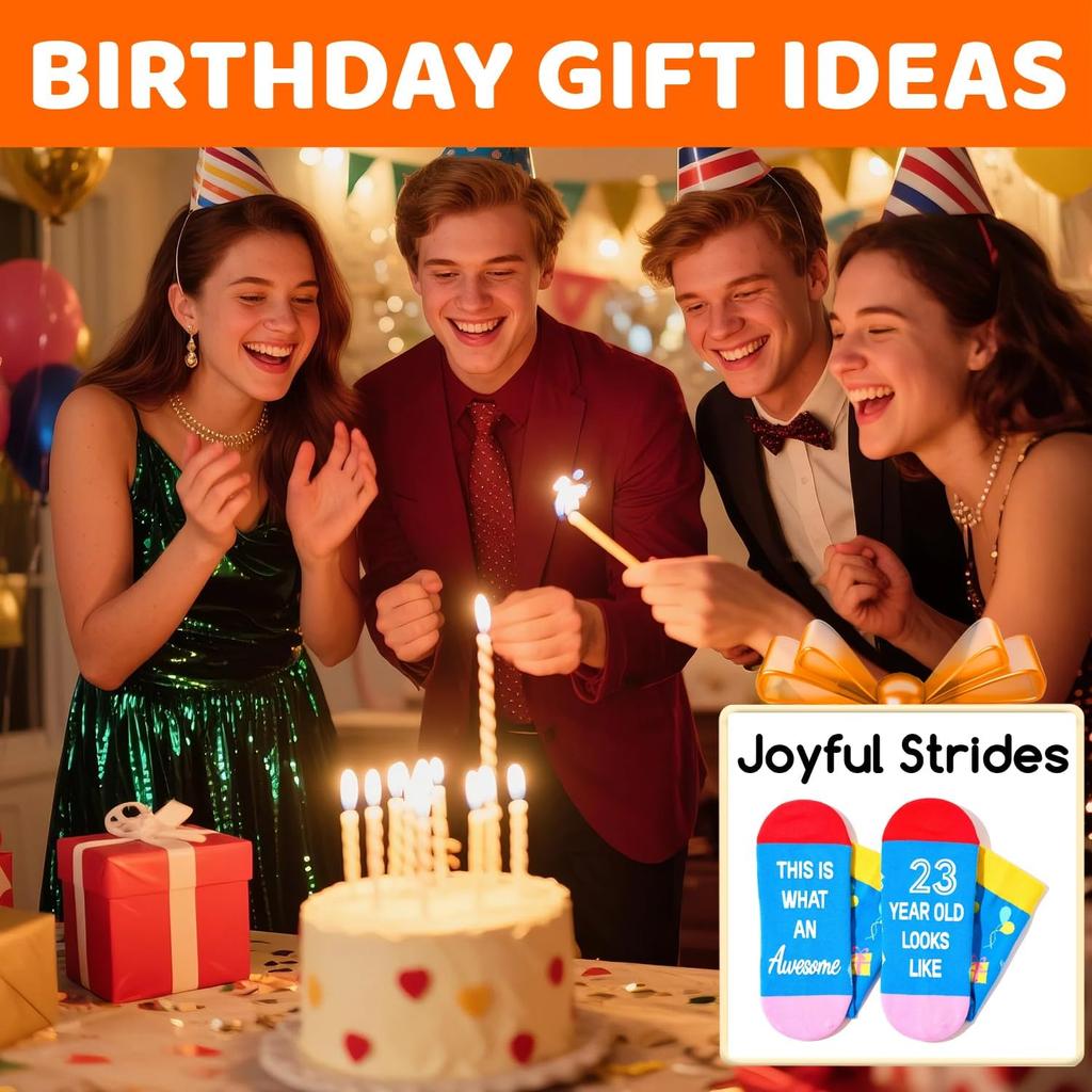 Zmart 23rd Birthday Gifts Men - Birthday Socks for 23 Year Old Women