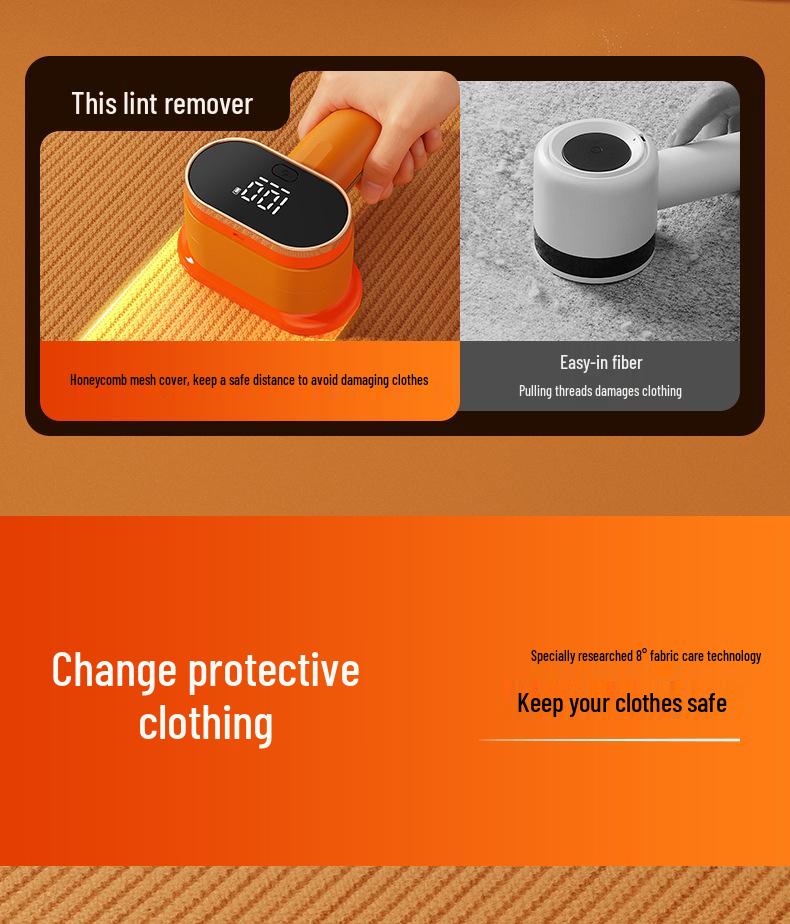 Dual-Head Rechargeable Lint Remover & Fabric Shaver