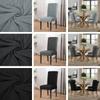 Set of 4 Elastic Chair Cover Dining Room Slipcovers Stretch Solid Removable Seat Protector Furniture Protector Office Home Decor