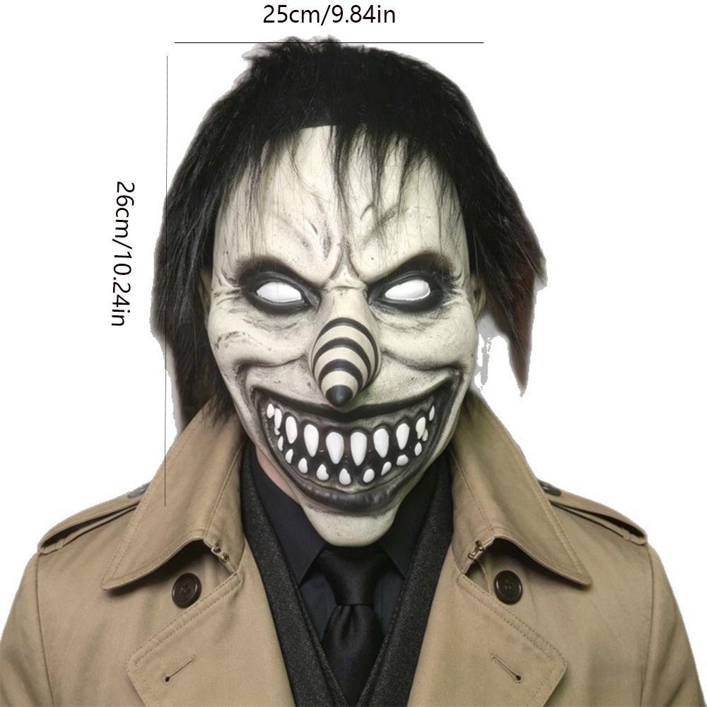 Full Face Spiral Clown Head Cover Spooky Terrifying Cosplay Mask Haunted House