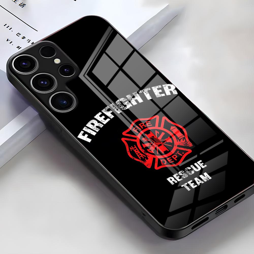 Fire Department Logo Phone Case For Samsung S26 S25 Edge Ultra S23 S22 S21 S20 Ultra Plus S24 Fe A54 A53 A25 Glass Cover