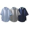 Men's Retro Faux Two-Piece Short-Sleeve Lapel T-Shirt