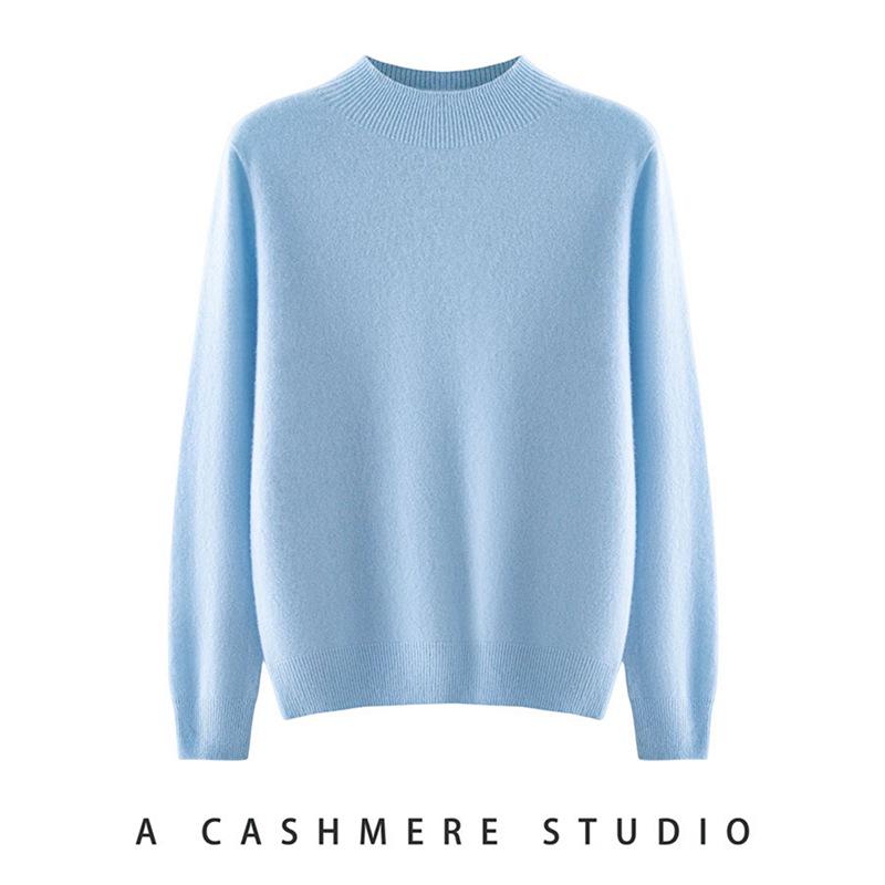 2026 Autumn Women's Pure Cashmere Half-High Neck Base Layer Sweater