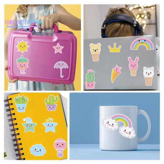 Kinder-Diamant-Malerei-Aufkleber, einfache DIY-Cartoon-Tier-Eiscreme-Sterne-Design, Koordinationsverbesserung, Mosaik-Aufkleber