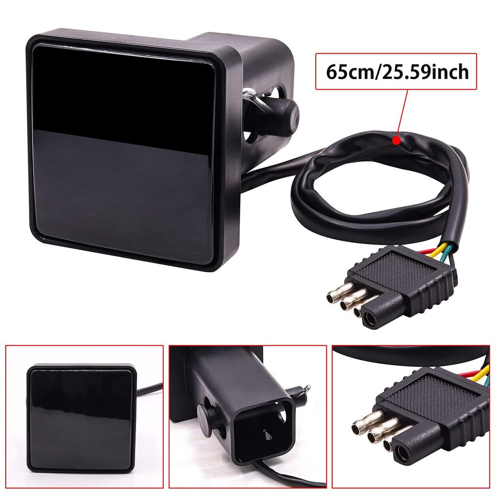 Kryt tažného zařízení 2 palce DC12V 15 LED Rake Linked Tažný přívěs Přijímač tažného zařízení Kouřová čočka Sada 1 ks X-STYLE (Červené)