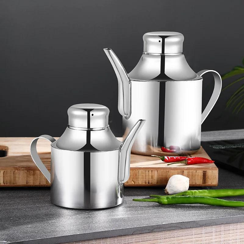 304 Stainless Steel Oil Pot Dustproof Leak Control Oil Pot Long Nozzle Oil Bottle Fragrance Oil Small Vinegar Bottle Pot