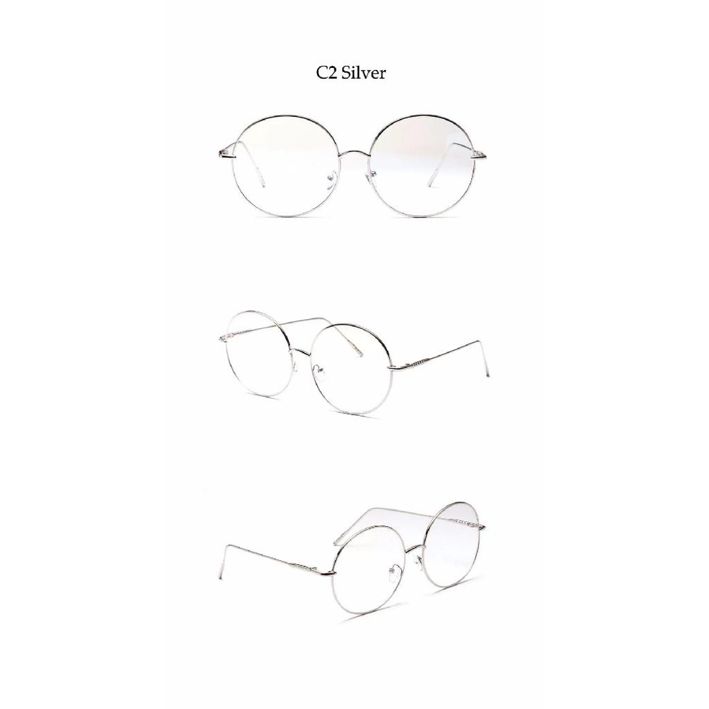 Übergroße runde Metall-Blaulichtfilter-Lesebrille für Damen und Herren, klare Gläser, Vintage-Brille, Presbyopie, Große Computerbrille