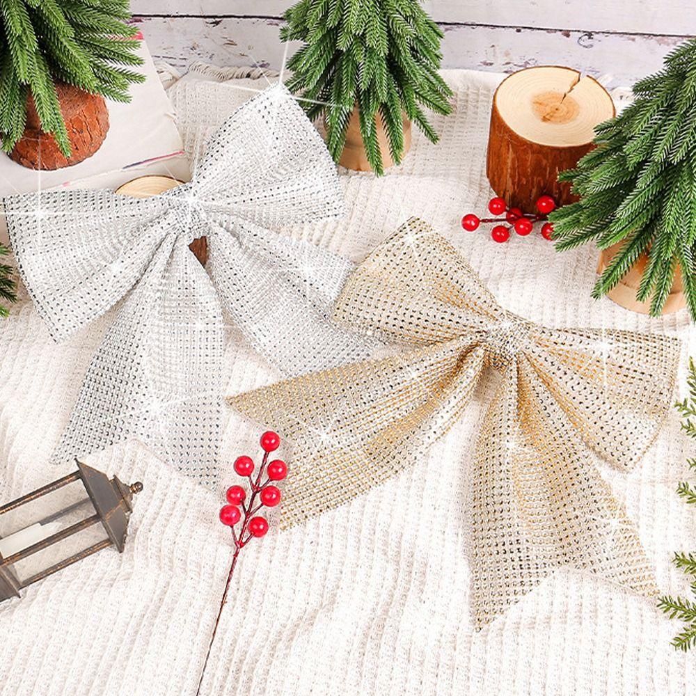 Exquisite Large Bow Pendant Cloth Christmas Tree Pendant  Xmas Holiday Decoration