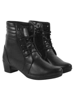 Shoetopia Womens  Chunky Heel Short Booties with Non-Slip Sole, Comfortable Trendy Ankle Boots | Soft Cushioned Sole | Casual, Party & Winter Wear