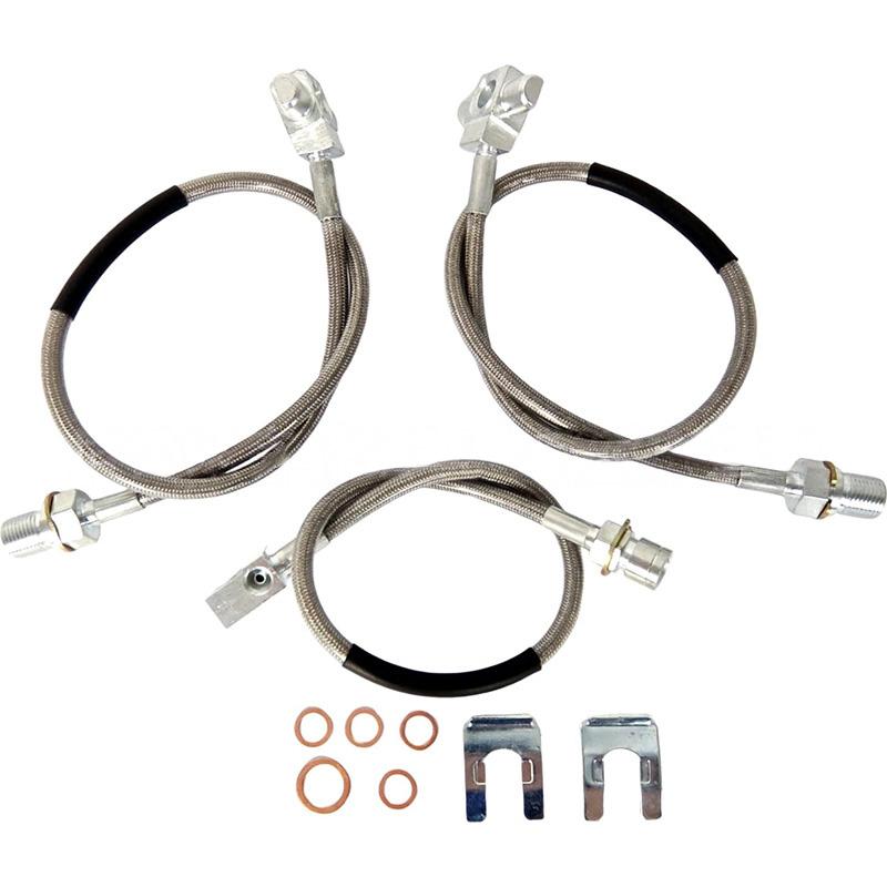 2PCS 24in Front Extended Stainless Steel Brake Lines 89340S For Chevy For C20 K10 K20 For GMC For C15 C25 K15 K25 1971-1991