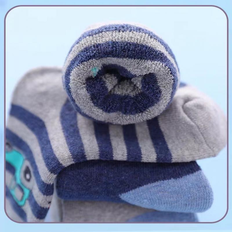 5Pairs 1-8Years Terry Socks for Children Cartoon Children's Fashion Wholesale To Resell Socks Little Car  Delicate and Soft