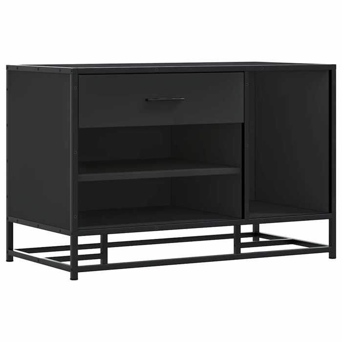 VidaXL Shoe Bench Black 80x40x53.5 Cm Engineered Wood and Metal, Bench, Hallway Bench, Hallway Seat, Bench 849224