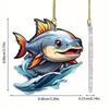2d Acrylic Colorful Fish Car Hanging Pendant Eyecatching Cartoon Keychain Decoration