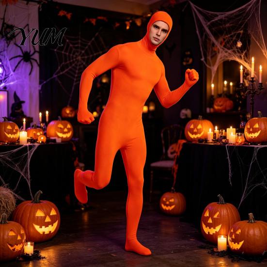 Adults Unitard Full Body Zentai Suit for Men Women, Open Face Halloween Cosplay Bodysuit Bodysuit, Stretchy Spandex Costume Party, Stage Performance