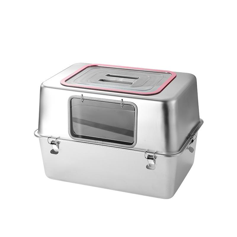 All-Steel Enclosed Stainless Cat Litter Box, Odor & Splash Proof, Extra Large