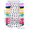 Handmade Polymer Clay Letter Bead Bracelet Set Dopamine Color Palette Inspirational Typography Stackable Unisex Jewelry
