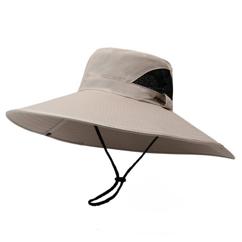 Spring and Summer New Men's Cm Sun Hat Bucket Hat Outdoor Sun Protection Hat Breathable Big Eaves Hat Climbing Hat Fishing