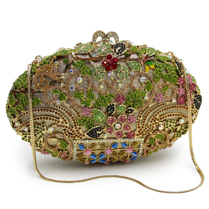 

Flower 3D Crystal Evening Clutch Bag WHTUOHENG Large Women Rhinestone Party Clutches Lady Phone Purse Diamond Small Handbags 22cmX12.5cmX6cm