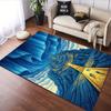 "Majestic Blue Temple at Night" Patterned carpet, suitable as a non slip play mat for the living room and bedroom sofa