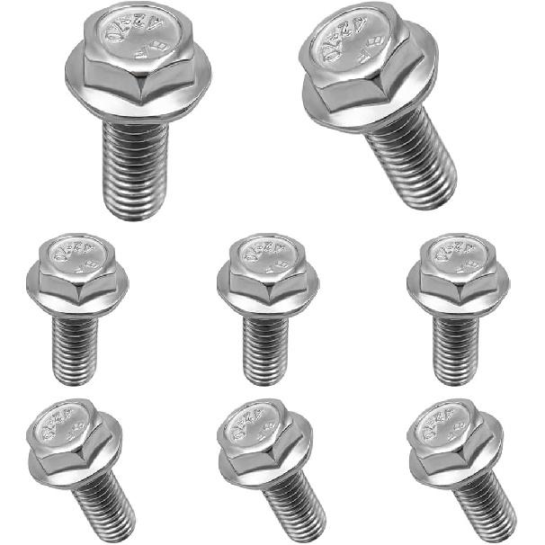 Yourkar 4 PCS Car Top Front Skid Plate Bolts, 12mm Hex Head Stainless Steel Skid Plate Bolt, Compatible with 4Runner FJ Cruiser Land Cruiser Sequoia
