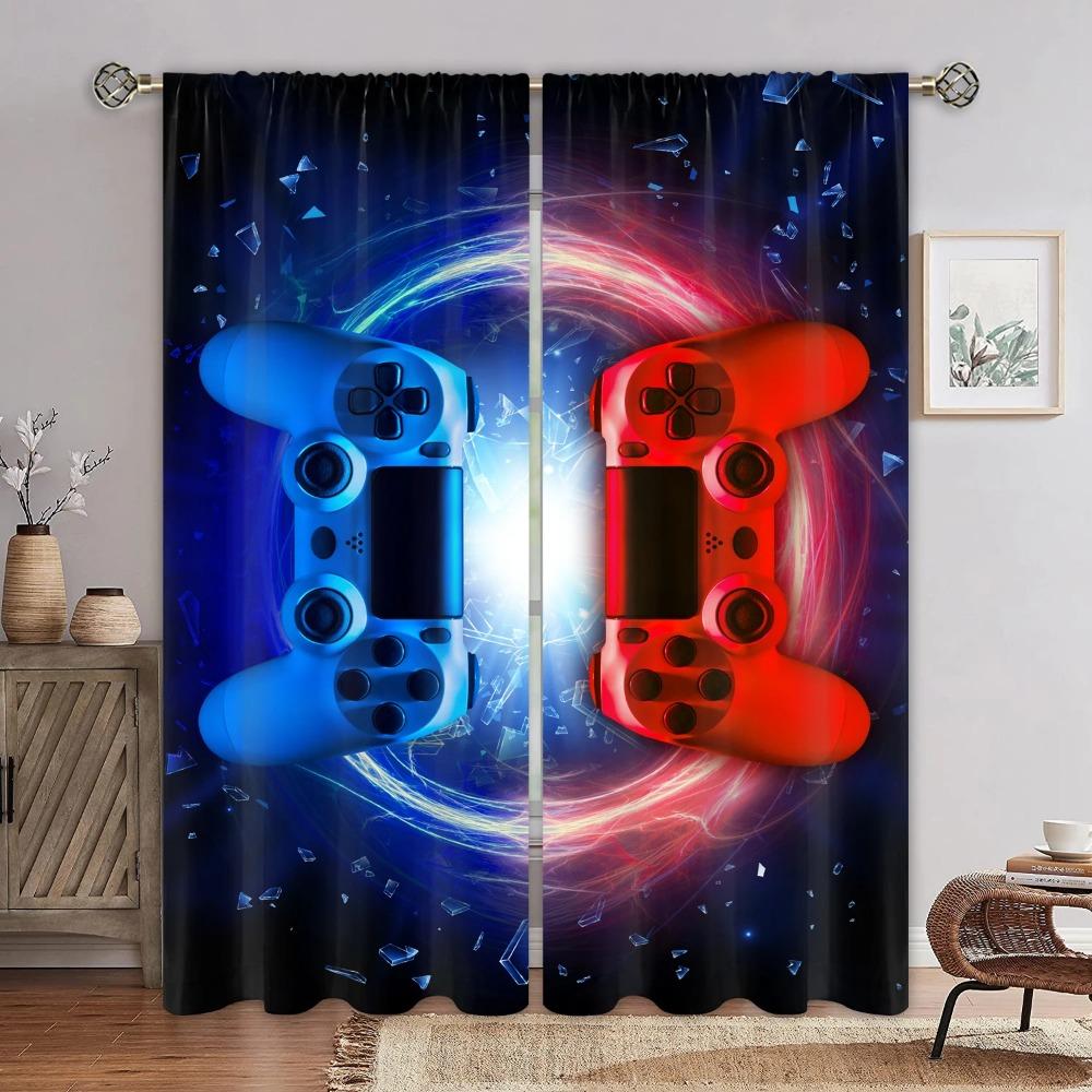 Technology sense game handle curtain future cool sense, a set with two pieces, home bedroom living room curtain Decor