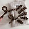 Leopard Print Large Fabric Hair Clip for Thick Hair - Autumn/Winter Women's Side Bangs Shark Clip
