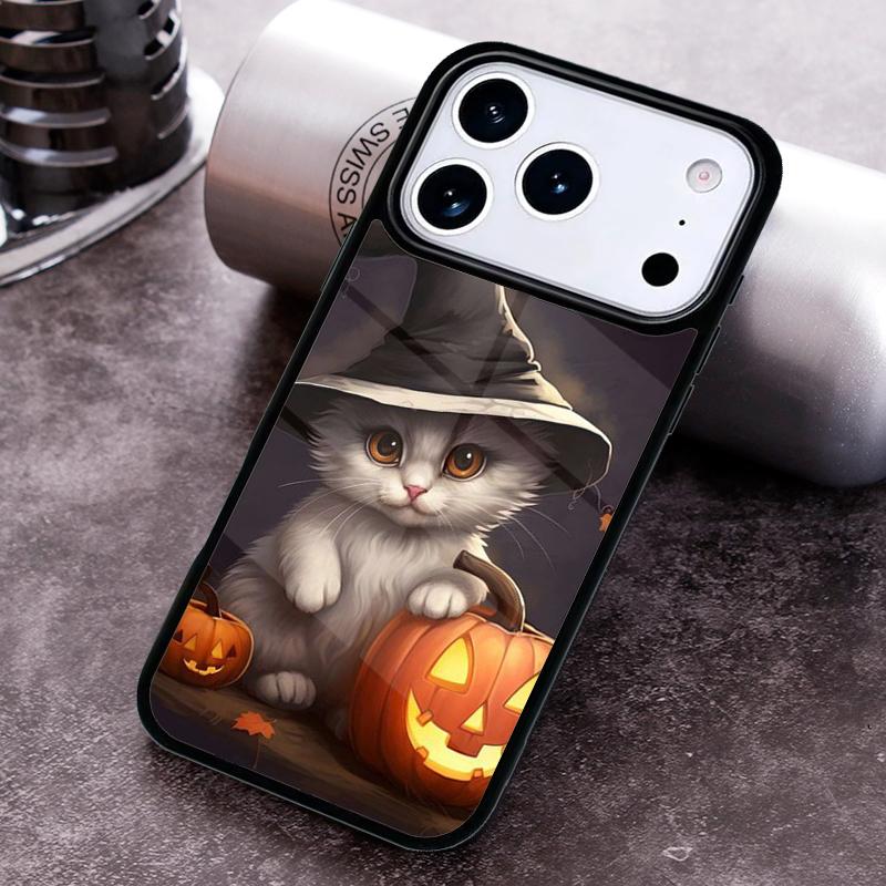 

Забавный Мультяшный Животный Хэллоуинский Чехол-Кот для iPhone 17 16 15 Pro Max Air 14 13 12 11 Plus Ударопрочный Чехол iPhone 15 Plus