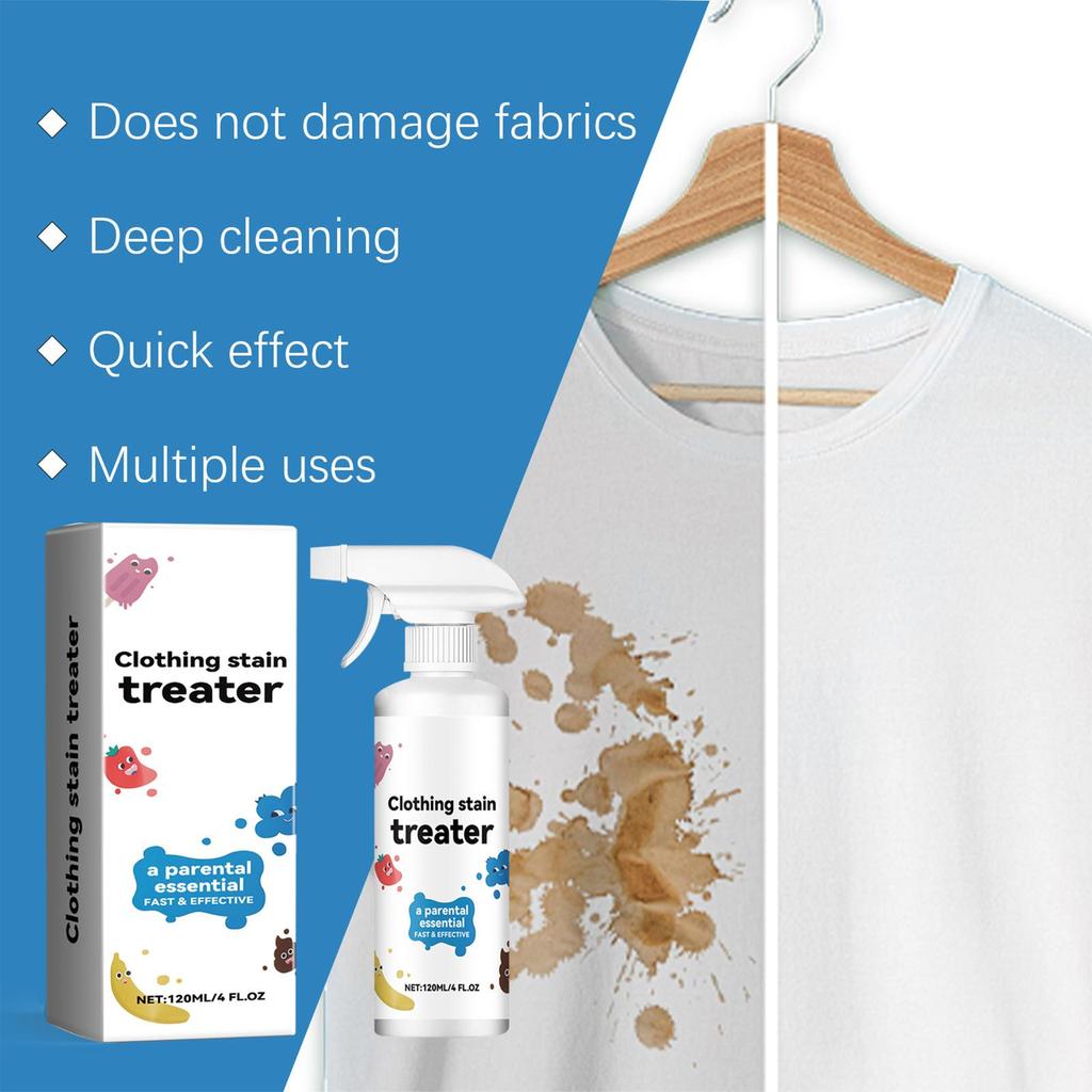 120ml Decontamination Spray Clothes Wash Free Grease Cleaning Instant Stain Remover Oil Tea Stains Newborns and Infants