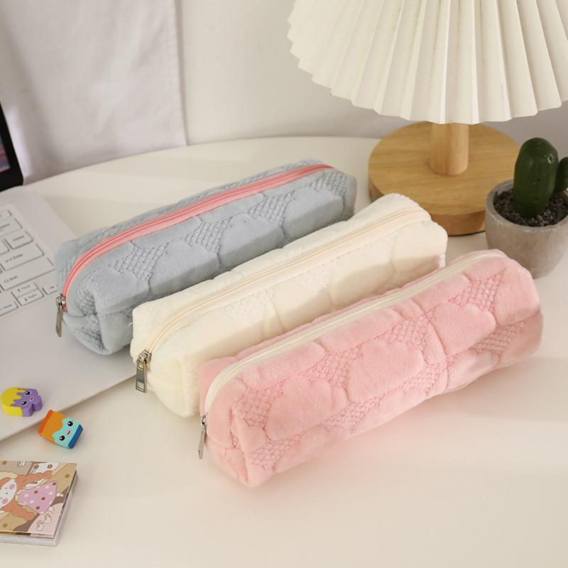 Cute Plush Pencil Case With Large Capacity For Students And Office Use