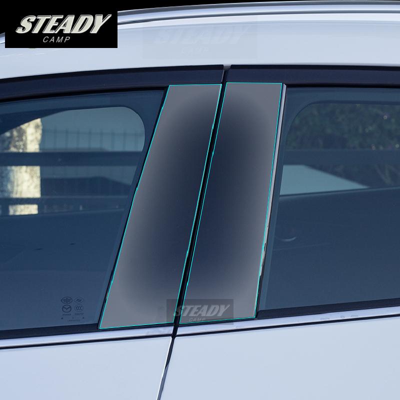 

For Mazda CX-30 - Car Exterior Car Window Pillar Anti-scratch TPU Protective Film Anti-scratch Repair Accessories Center Pillar-Clear