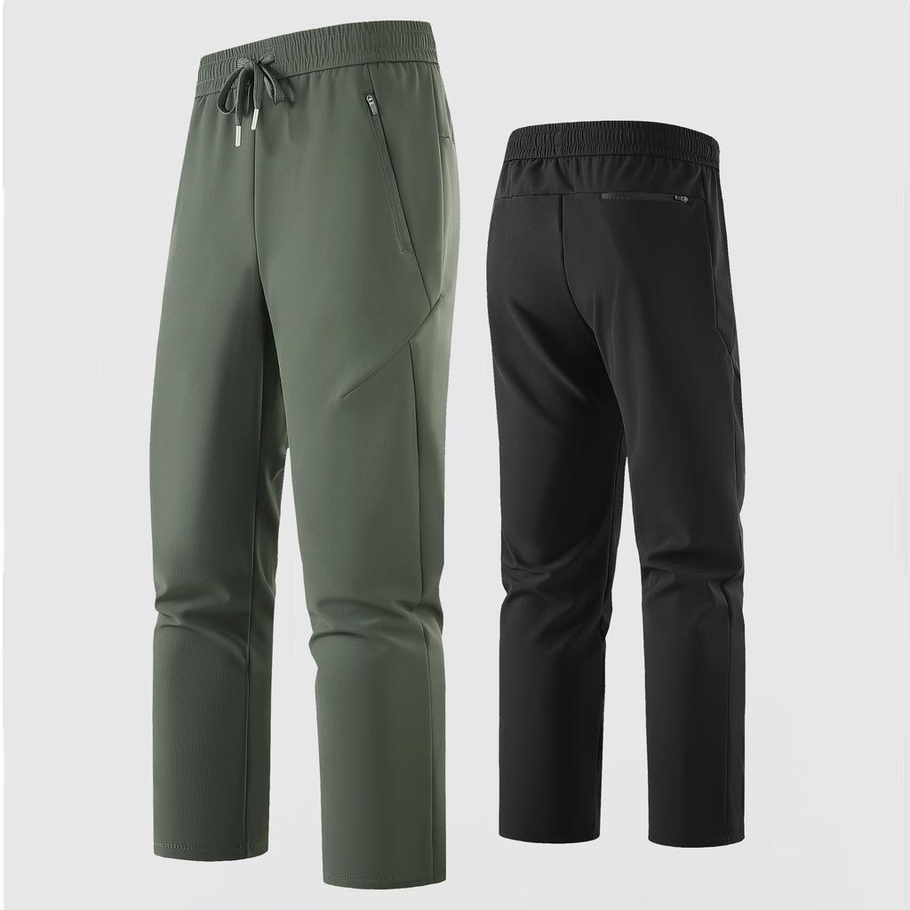 Men's Outdoor Fleece-Lined Thickened Autumn/Winter Windproof Waterproof Oversized Warm Casual Hiking Trousers