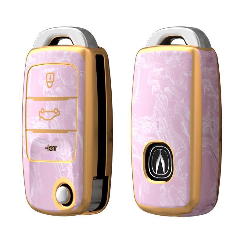 Guochao Changan Autoschlüsselhülle für Damen – Kompatibel mit Yidong, CX70, Oushang CS75, Buckle CS35, Vollständig umschließende, faltbare Schale