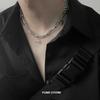 Unisex Punk Hop Hip Cross Star Pendant Necklace Titanium Steel Clavicle Chain Luxury Choker for Man Woman