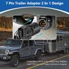 Trailer Plug Adapter 7 Way Round To 4 And 5 Flat Blade Trailer Connector Plug,7 To 5 Pin And 4 Pin Trailer Plug Adaptor 2-In-1 Design