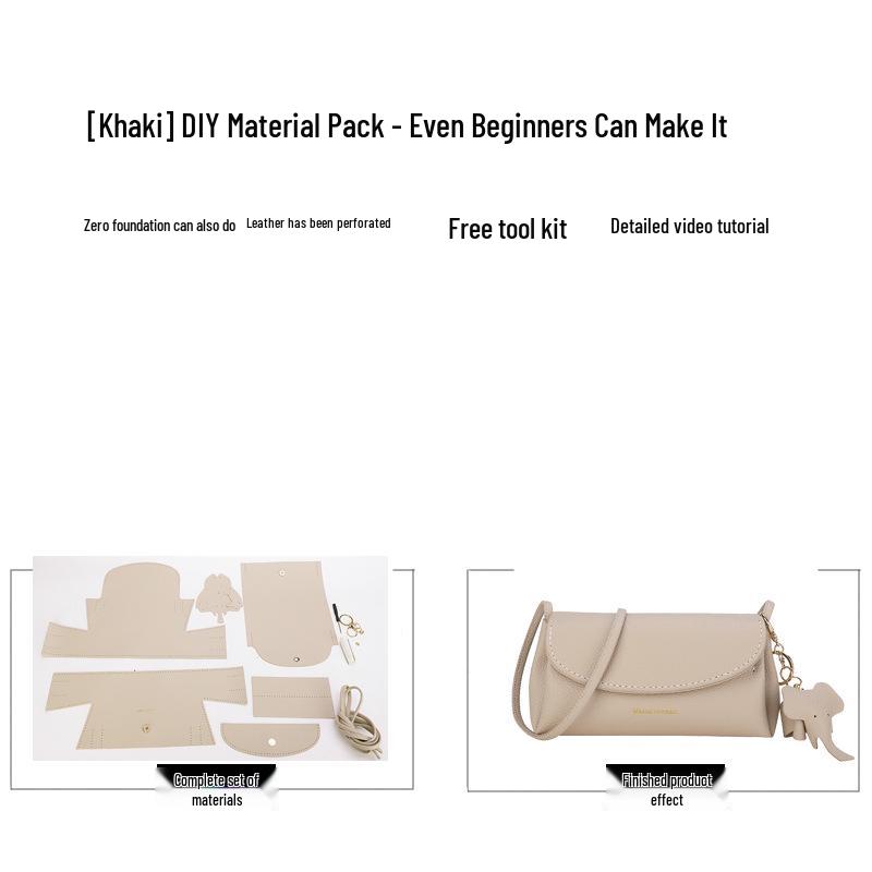 DIY Handmade Woven Soft Leather Versatile Crossbody Bag - Fashionable Niche Single Shoulder Style