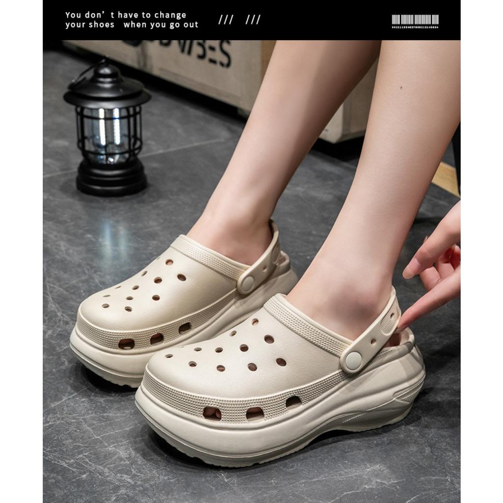 Height Increasing Summer Cave Mermaid Slippers, Thick Soled Height Increasing Women's Anti Slip Outer Wear Korean Version Ultra Soft Beach Shoes