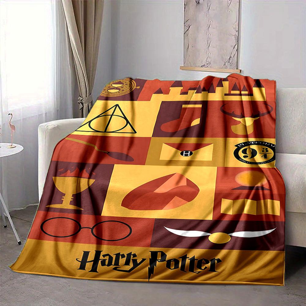 

1pc Harry Potter Magic Wizard Flannel Throw Blanket Lightweight Soft Warm All Season Blanket for Sofa, Bed, Travel,L1029043 80x120cm