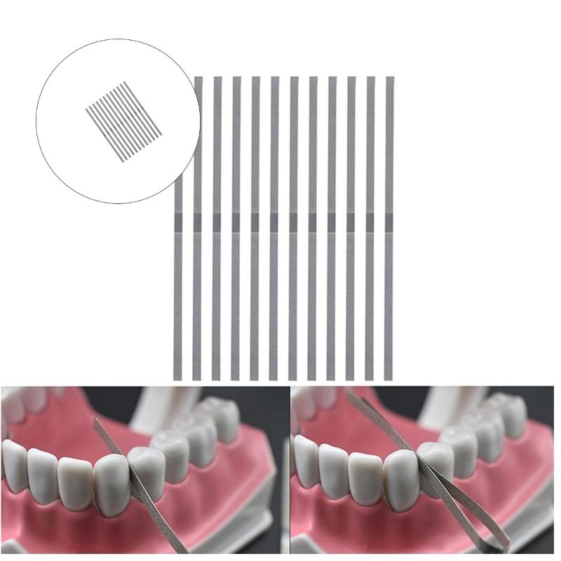 12Pcs Professional Dental Interproximal Strips Stainless Steel 4mm Polishing Kit Denture Orthodontic Maintenance